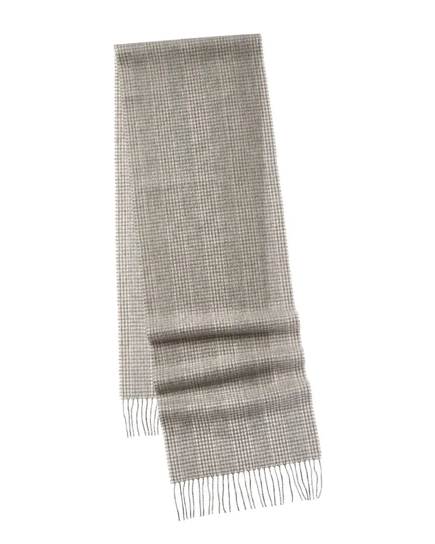 Amicale Cashmere Houndstooth Cashmere Scarf