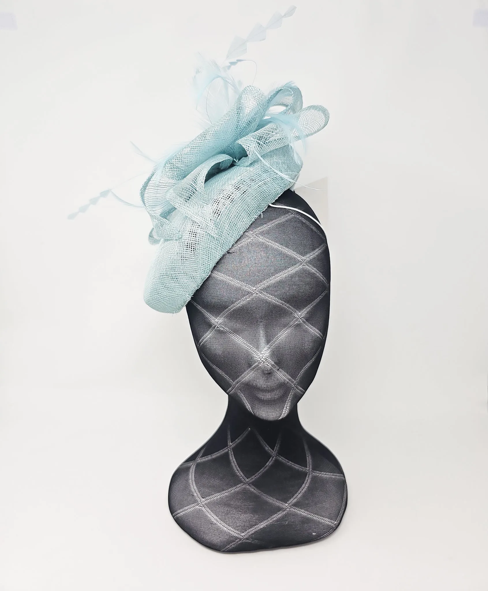 Aqua Blue Beret Shaped Fascinator With Elastic