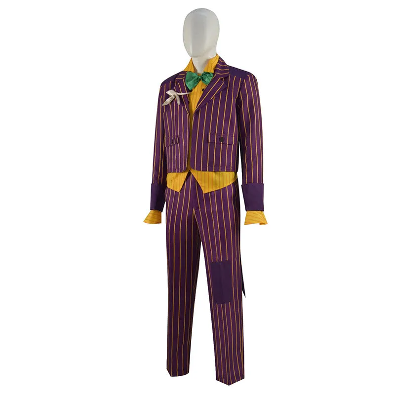 Batman Joker Cosplay Costume Purple Full Set Arkham Asylum Version