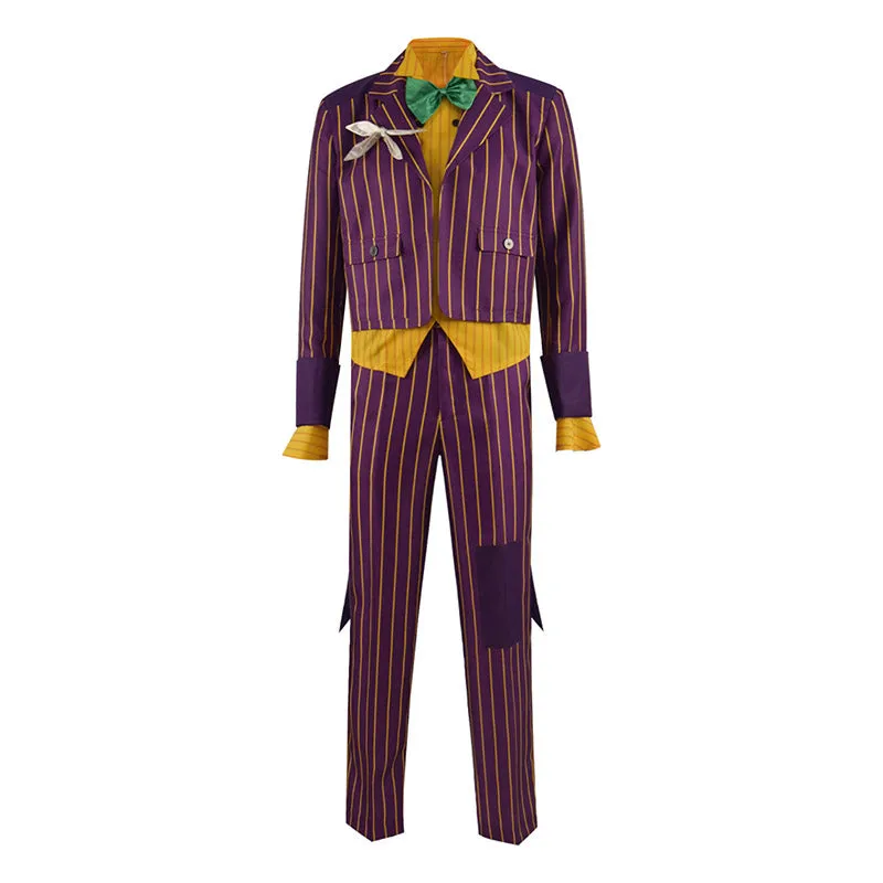 Batman Joker Cosplay Costume Purple Full Set Arkham Asylum Version