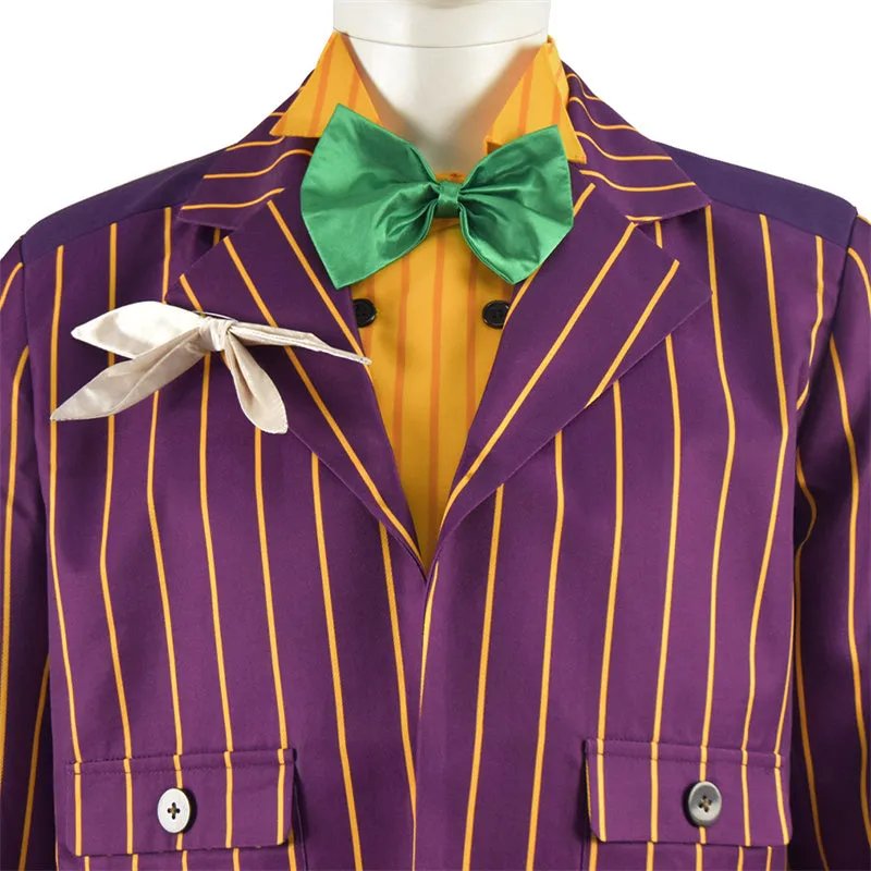 Batman Joker Cosplay Costume Purple Full Set Arkham Asylum Version
