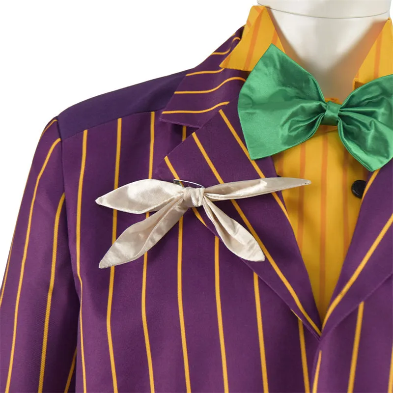 Batman Joker Cosplay Costume Purple Full Set Arkham Asylum Version