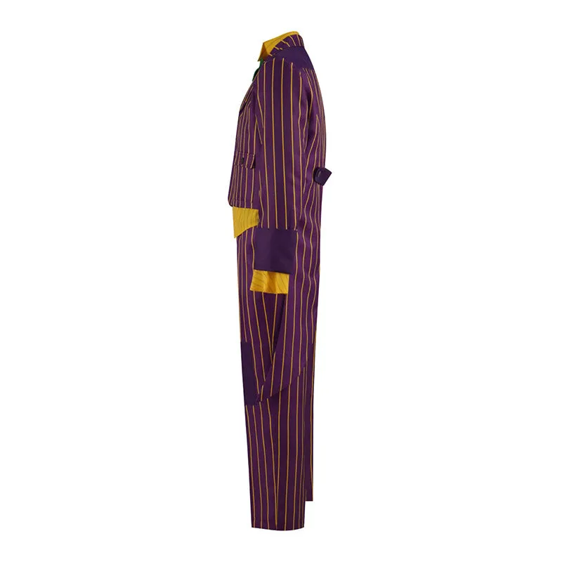 Batman Joker Cosplay Costume Purple Full Set Arkham Asylum Version