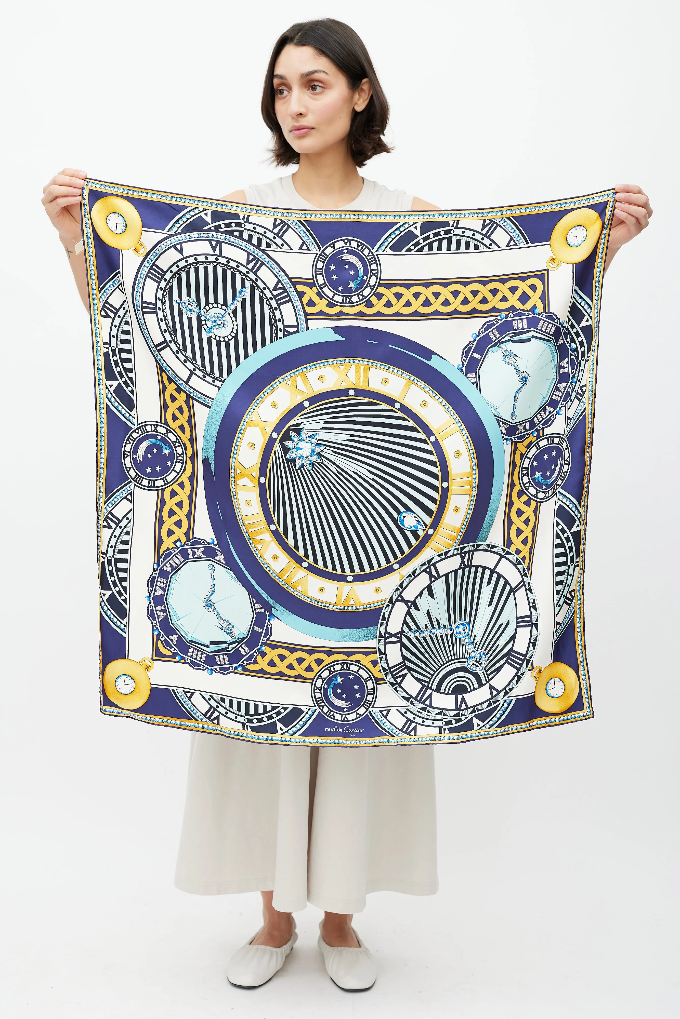 Blue & Multicolour Sundial Scarf