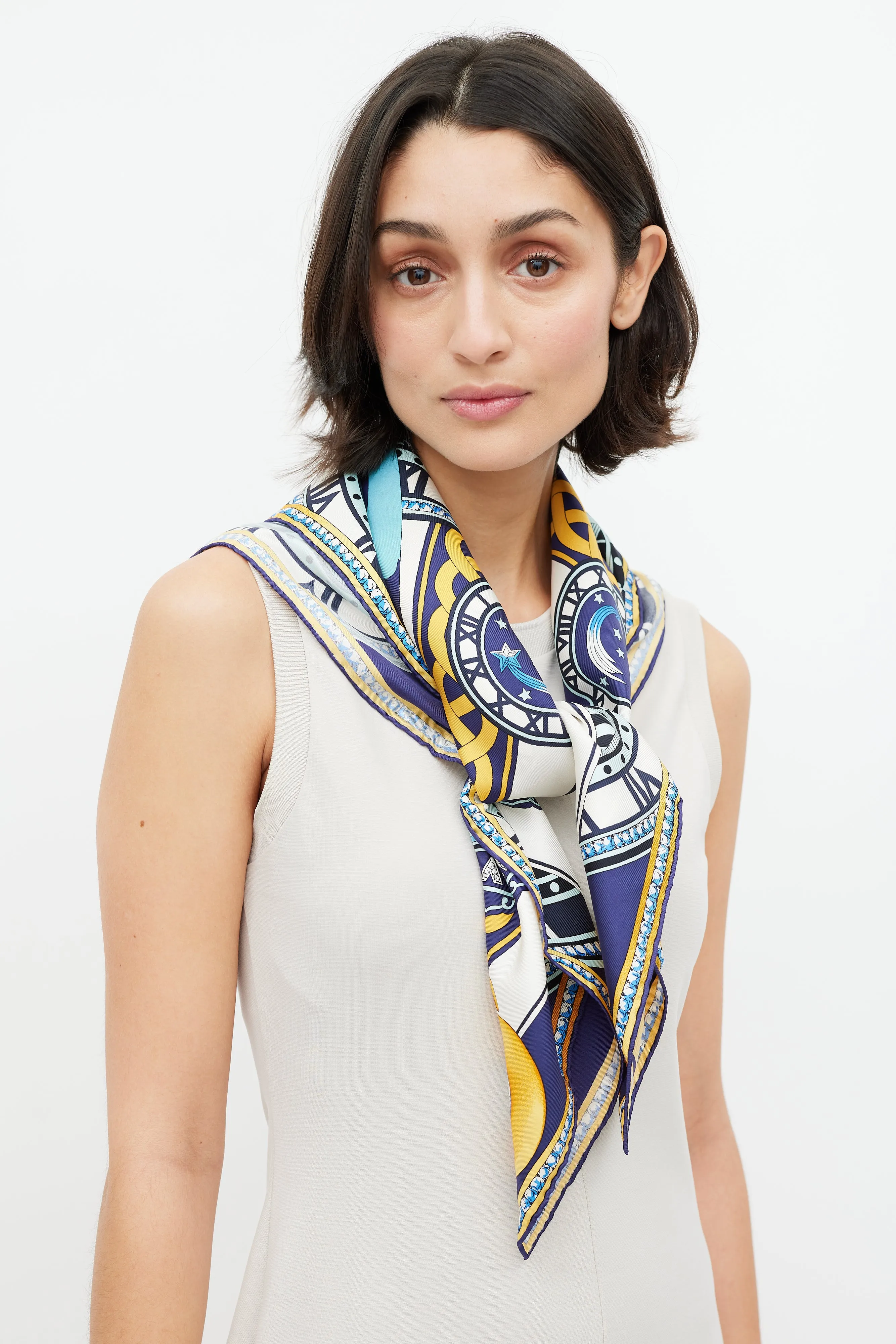 Blue & Multicolour Sundial Scarf