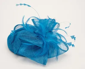Blue Jay Blue Beret Shaped Fascinator With Elastic