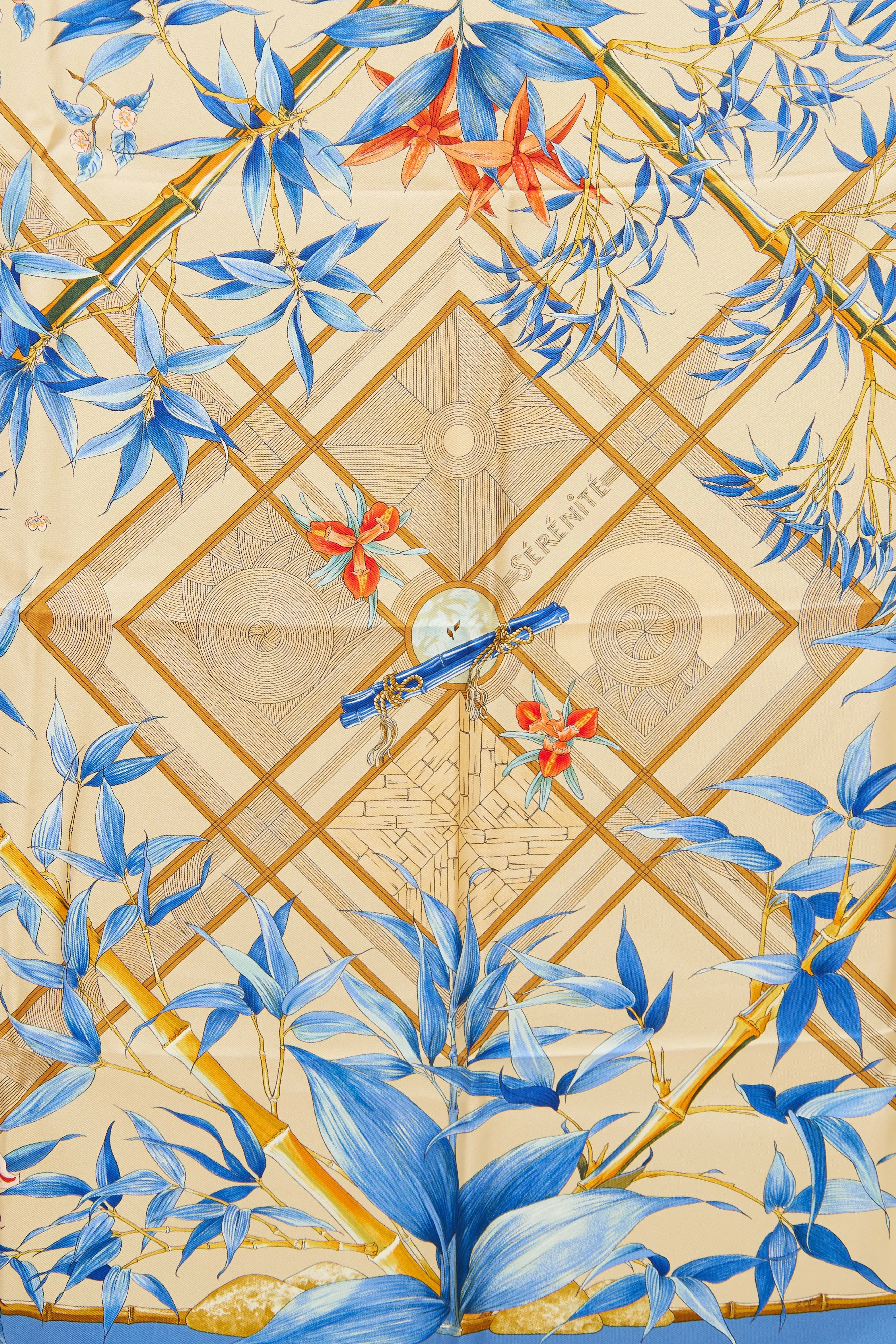Blue Serenite Silk Twill Scarf