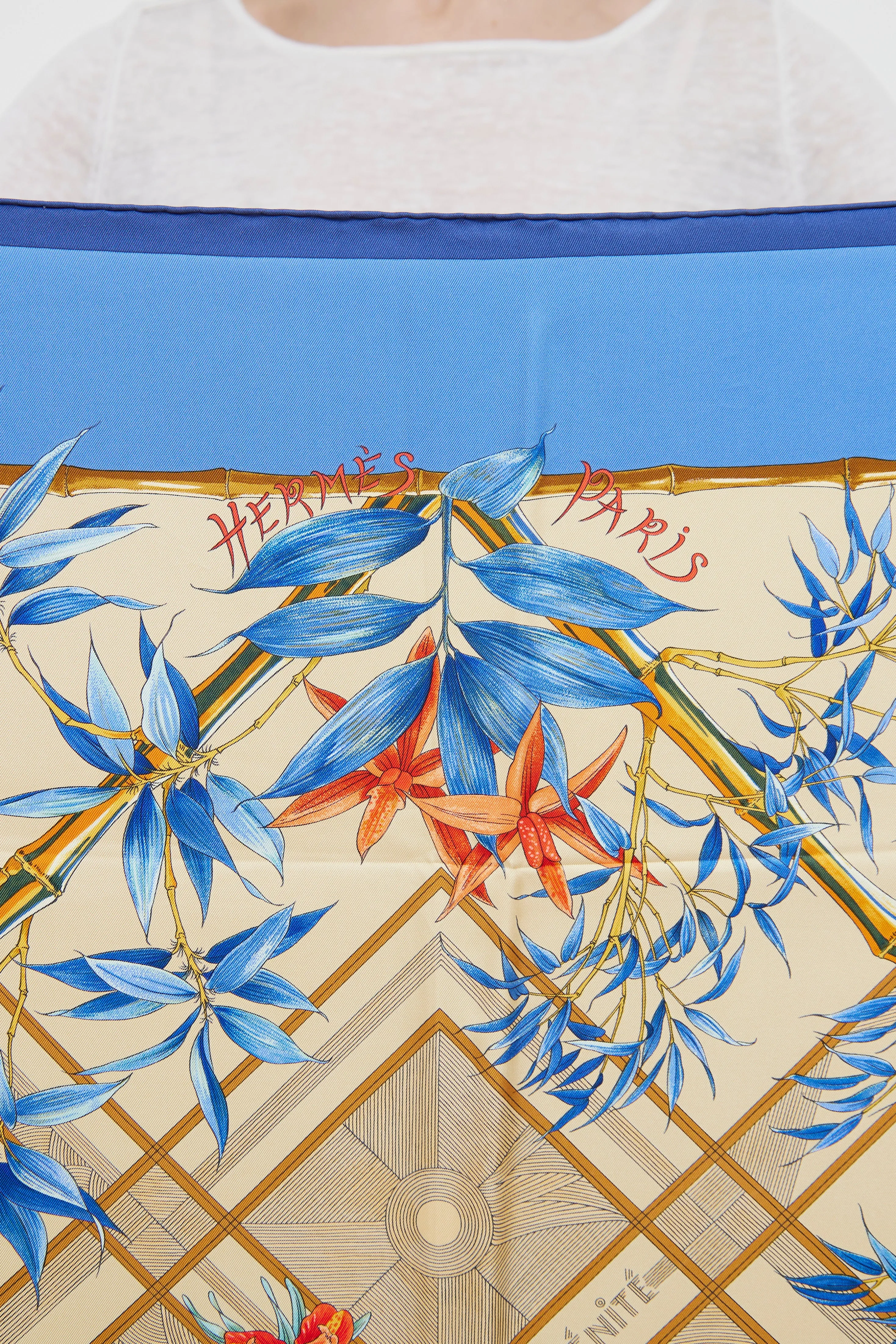 Blue Serenite Silk Twill Scarf