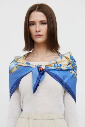 Blue Serenite Silk Twill Scarf