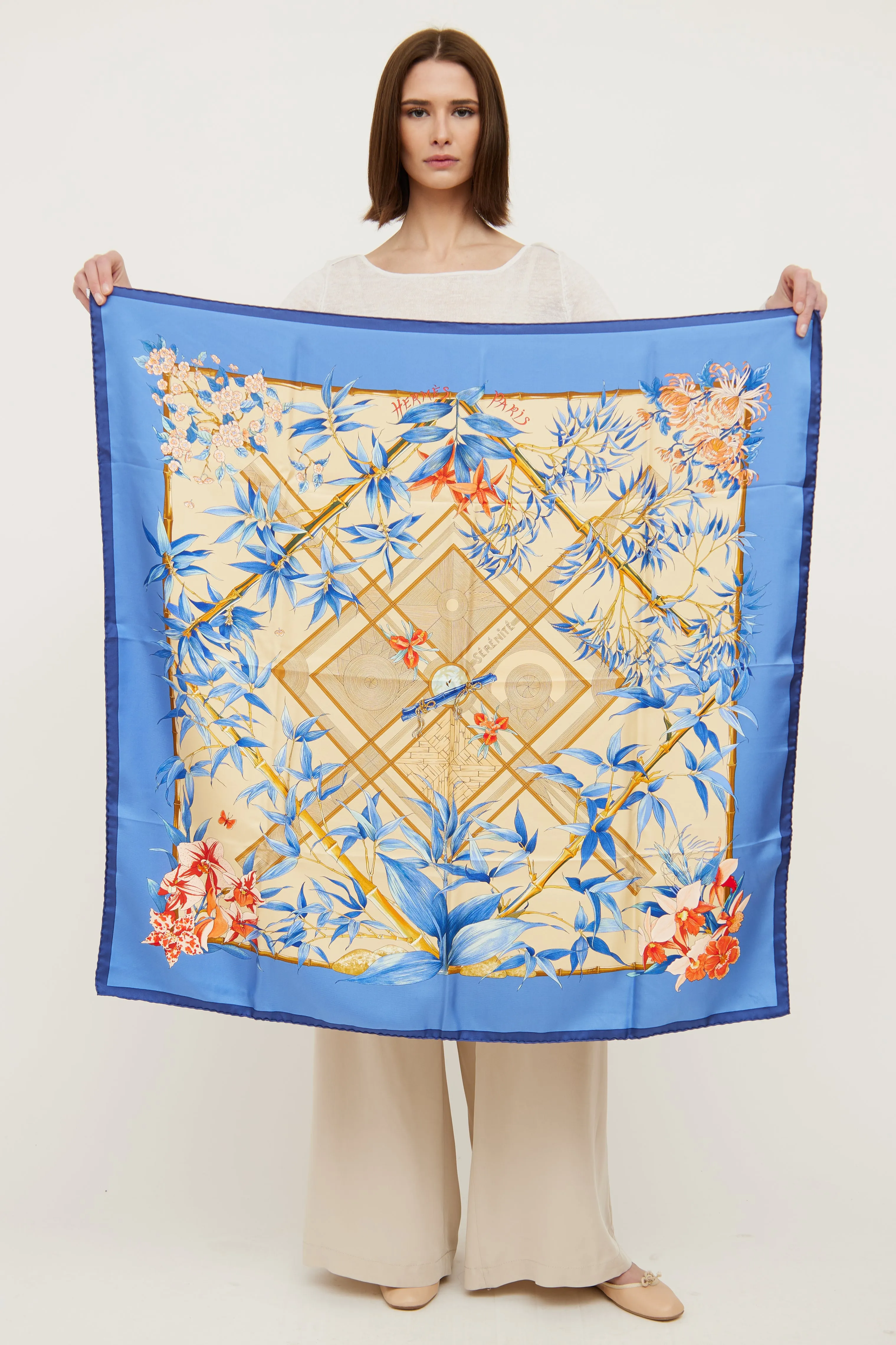 Blue Serenite Silk Twill Scarf