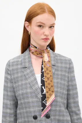 Brown & Multicolour Silk Ultimate Monogram BB Bandeau Scarf