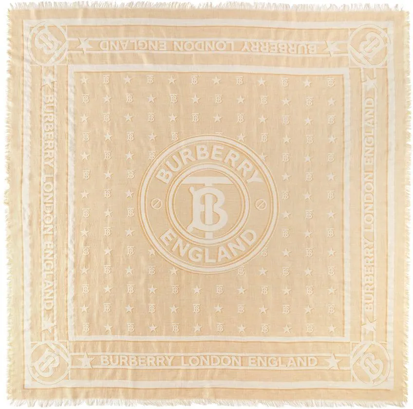 Burberry Beige TB Motif Scarf