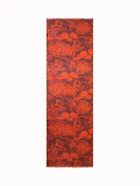 Cashmere Silk Scarf with Abraham Flower Print