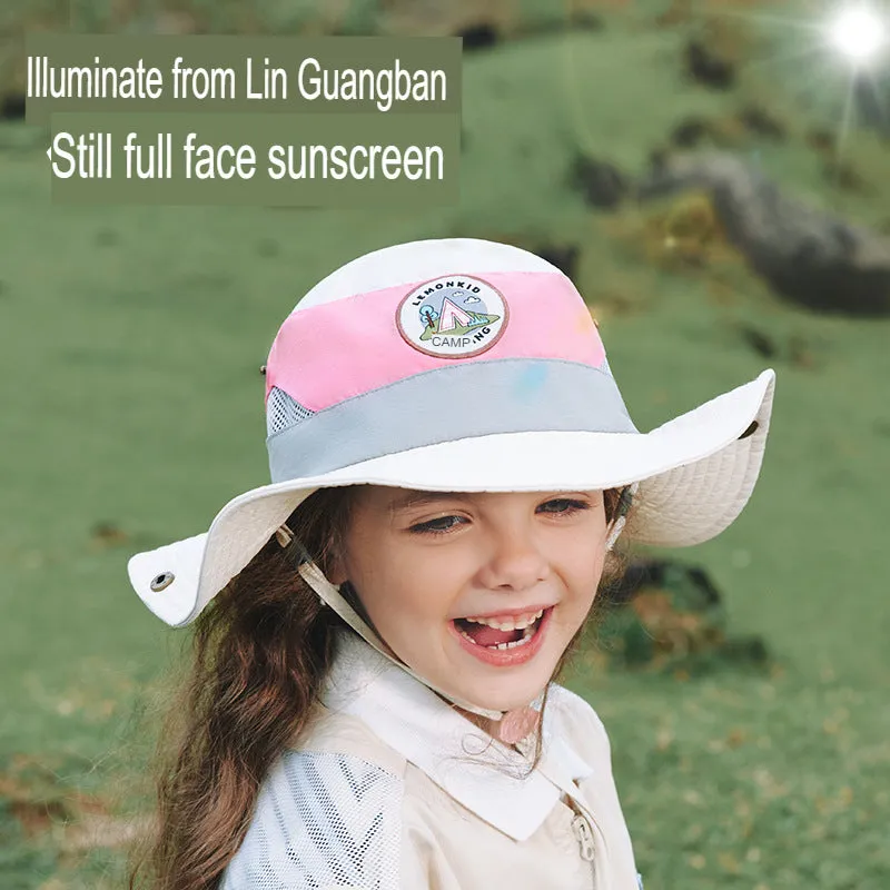 Children's Sun Hat Anti-UV Sun Hat Hiking Camping Outdoor Mountaineering Sun Hat for Boys and Girls