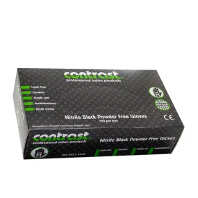 Contrast Nitrile Black Powder Free Gloves Medium 100pk
