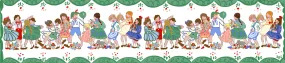 Dancing Children Silk Scarf  10"x45"