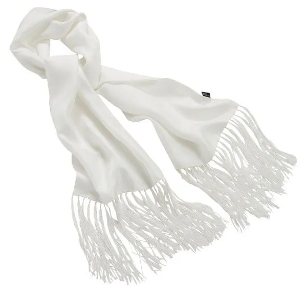 DELUXE WHITE TWILL SILK SCARF