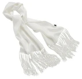 DELUXE WHITE TWILL SILK SCARF