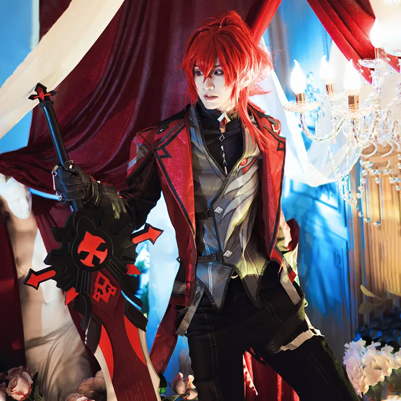 Diluc Red Dead of Night Cosplay Costume Genshin impact