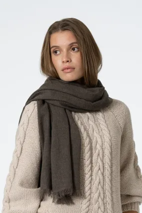 Dinadi Merino Woven Scarf Mulch Brown