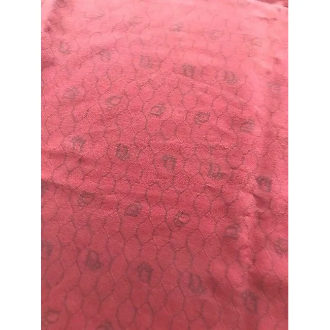 Dior Burgundy & Blue Honeycomb Print Silk Scarf