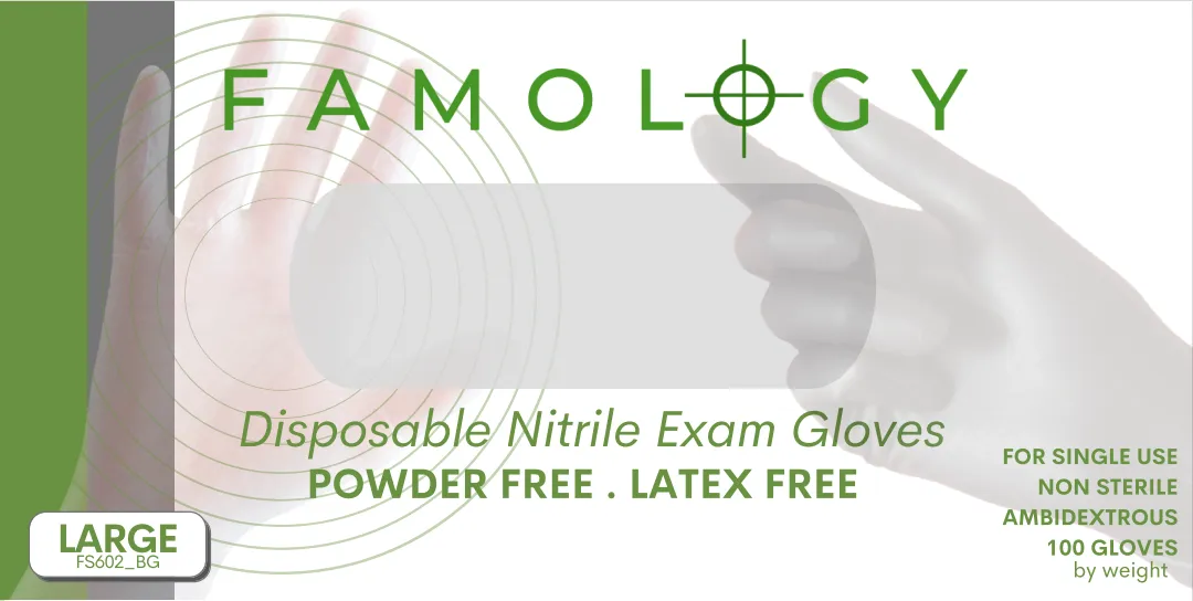Famology Disposable Nitrile Exam Gloves