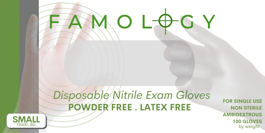 Famology Disposable Nitrile Exam Gloves