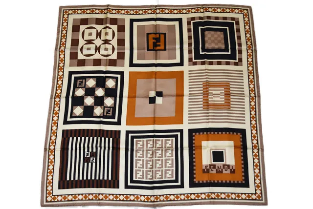 Fendi Silk Scarf Brown/Beige