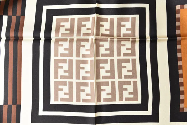 Fendi Silk Scarf Brown/Beige