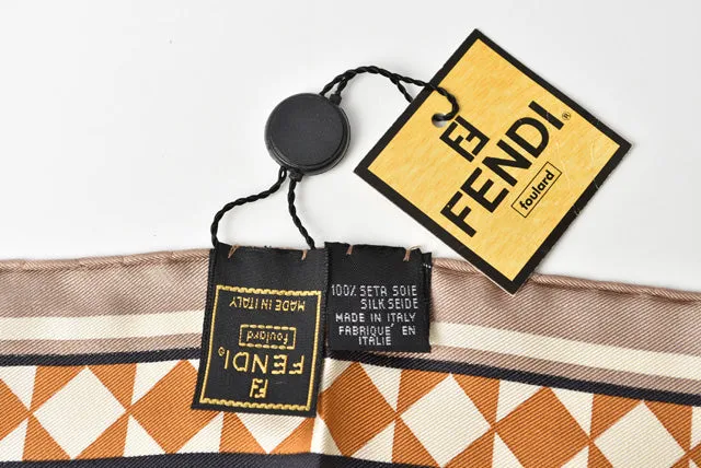 Fendi Silk Scarf Brown/Beige
