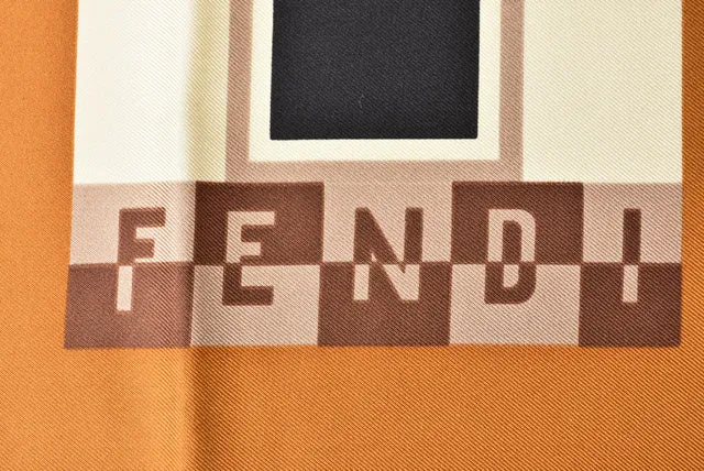 Fendi Silk Scarf Brown/Beige