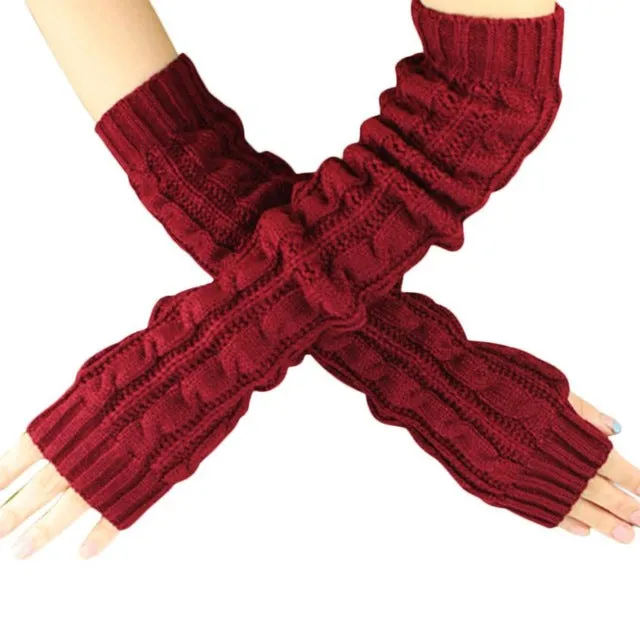 Fingerless Knitted Long Gloves