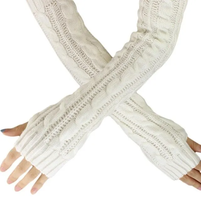 Fingerless Knitted Long Gloves