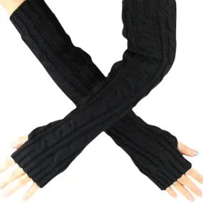 Fingerless Knitted Long Gloves
