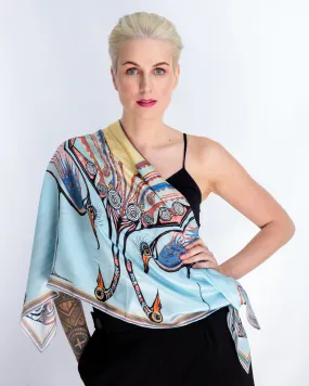 'Generations'100% Satin Silk, 110cm Square Scarf