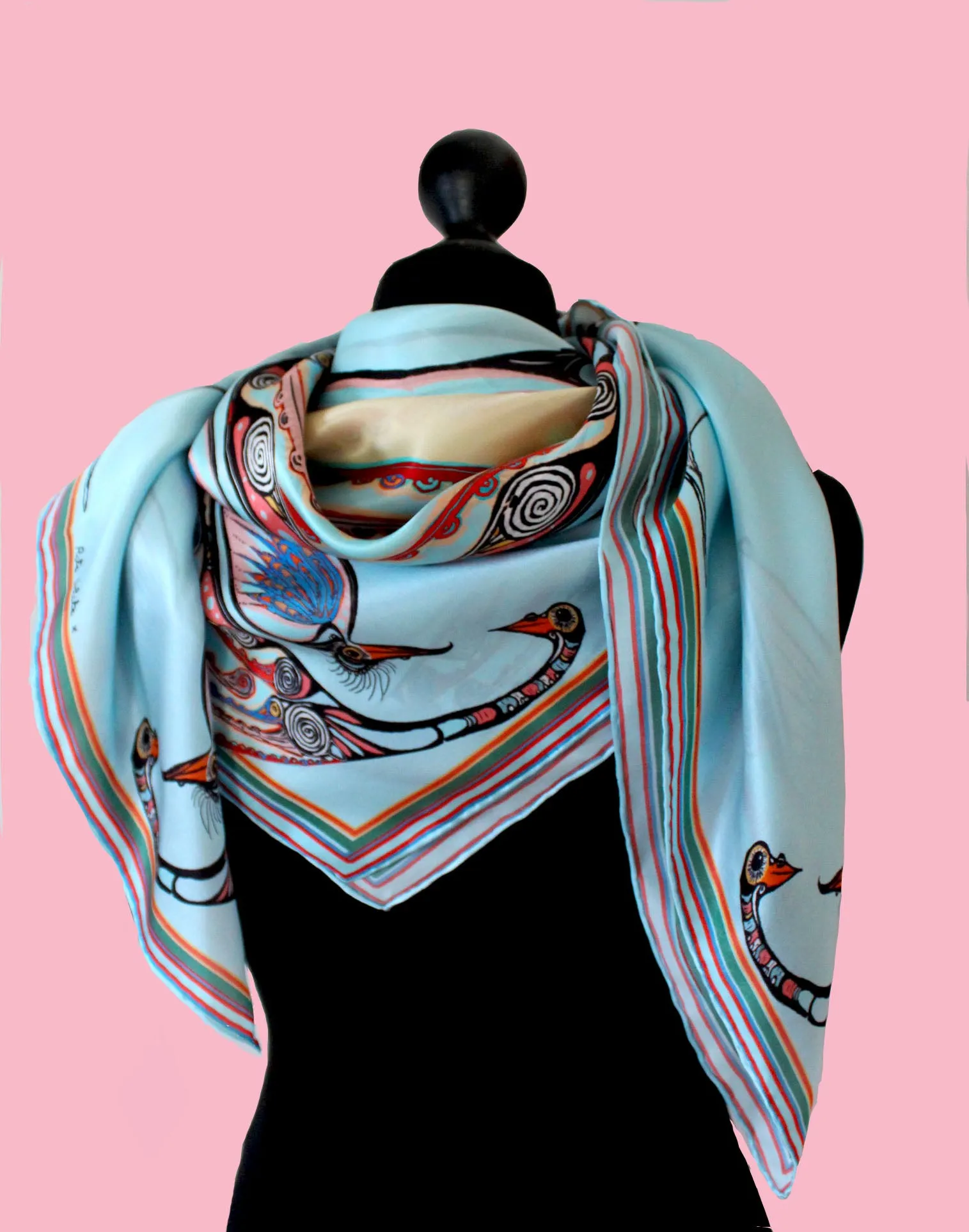 'Generations'100% Satin Silk, 110cm Square Scarf
