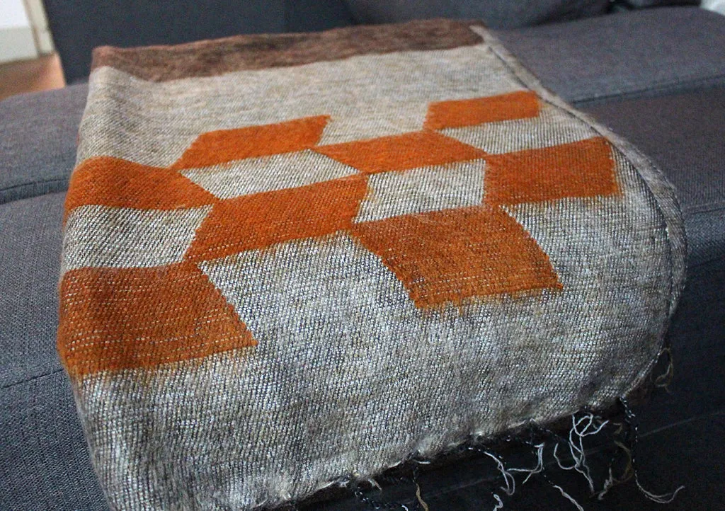 Grey Orange Himalayan 100% Pure Woolen Shawls Nepal