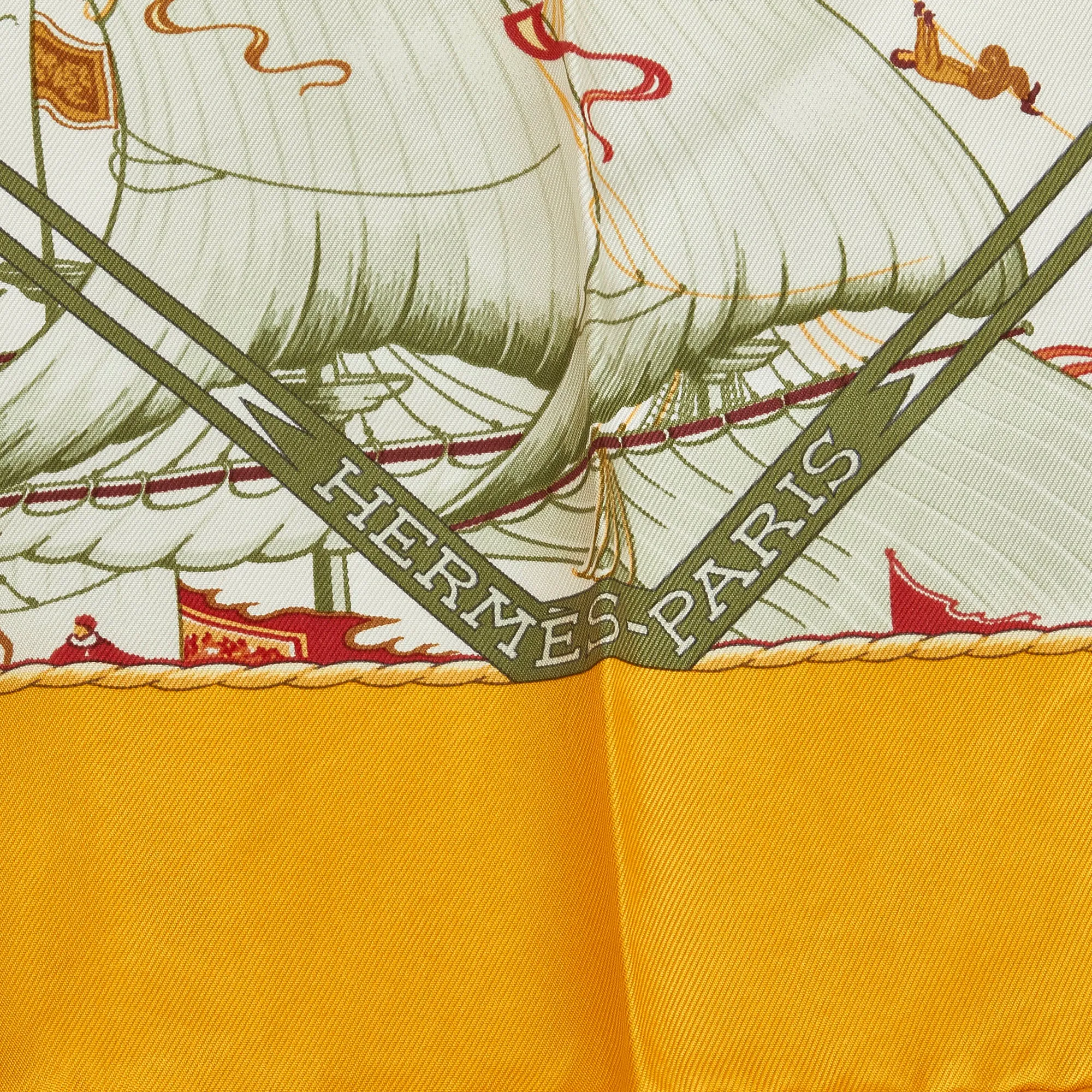 Hermès Silk Scarf 90 Au dela des Cinq Mars