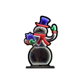 Infinity Snowman Led with Wooden Base 76cm