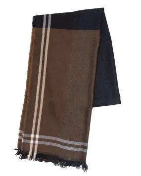 Joshua Ellis Lightweight Check Scarf Brown x Grey x Cream