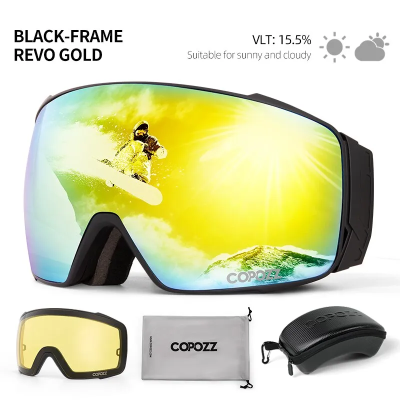 Magnetic Polarized Ski Goggles Double lens Men Women Anti-fog Ski Glasses UV400 Protection Snowboard Skiing Eyewear