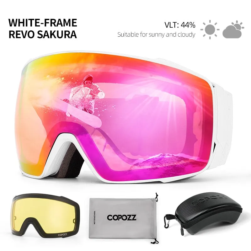 Magnetic Polarized Ski Goggles Double lens Men Women Anti-fog Ski Glasses UV400 Protection Snowboard Skiing Eyewear
