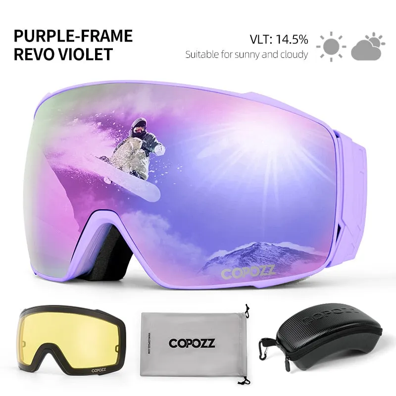 Magnetic Polarized Ski Goggles Double lens Men Women Anti-fog Ski Glasses UV400 Protection Snowboard Skiing Eyewear