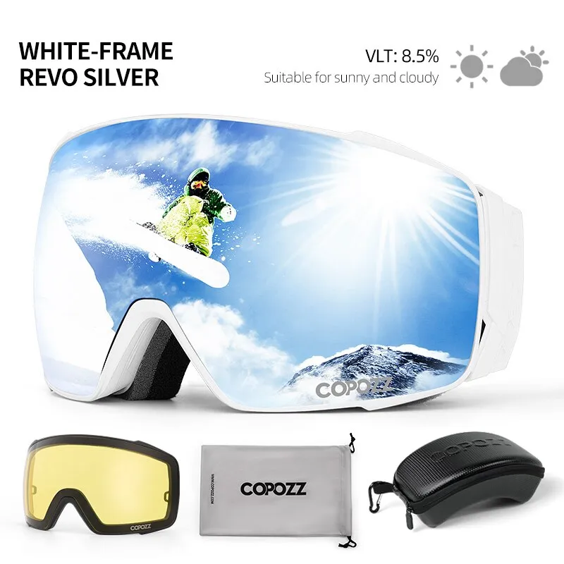 Magnetic Polarized Ski Goggles Double lens Men Women Anti-fog Ski Glasses UV400 Protection Snowboard Skiing Eyewear