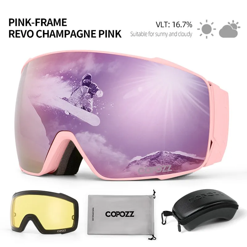 Magnetic Polarized Ski Goggles Double lens Men Women Anti-fog Ski Glasses UV400 Protection Snowboard Skiing Eyewear