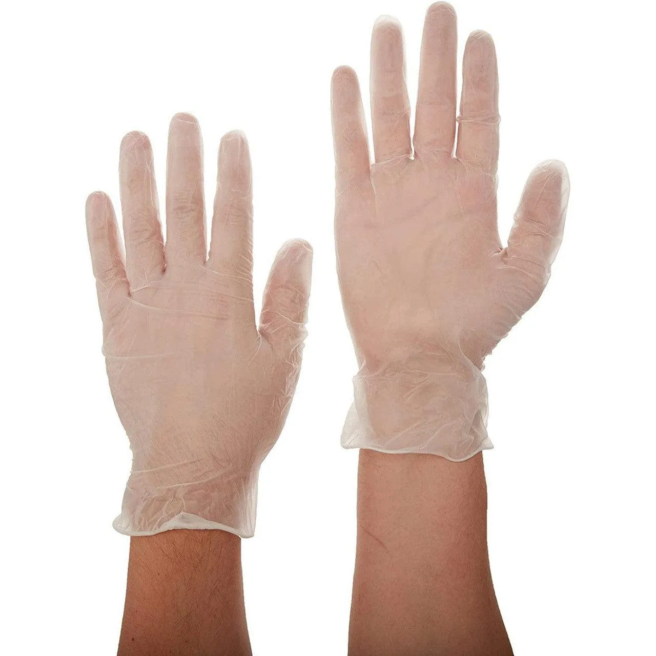 MCR Safety 5010 SensaTouch Disposable Gloves Clear Vinyl Medical Grade Powder Free 5-Mil (Box 100)