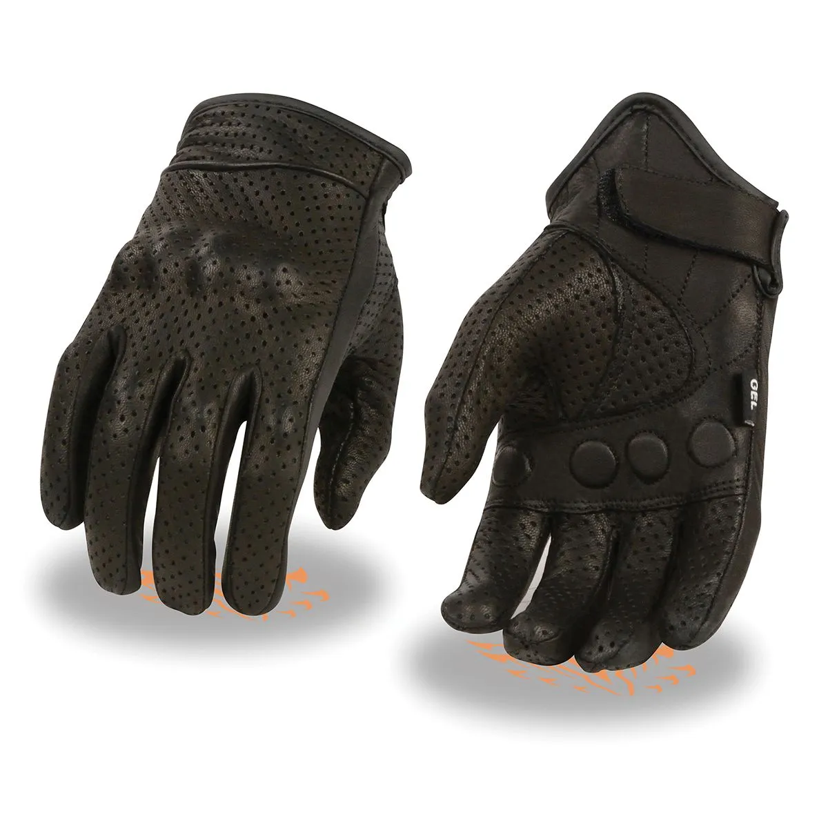 Milwaukee Leather SH810 Men's Black Perforated Leather Gloves with
