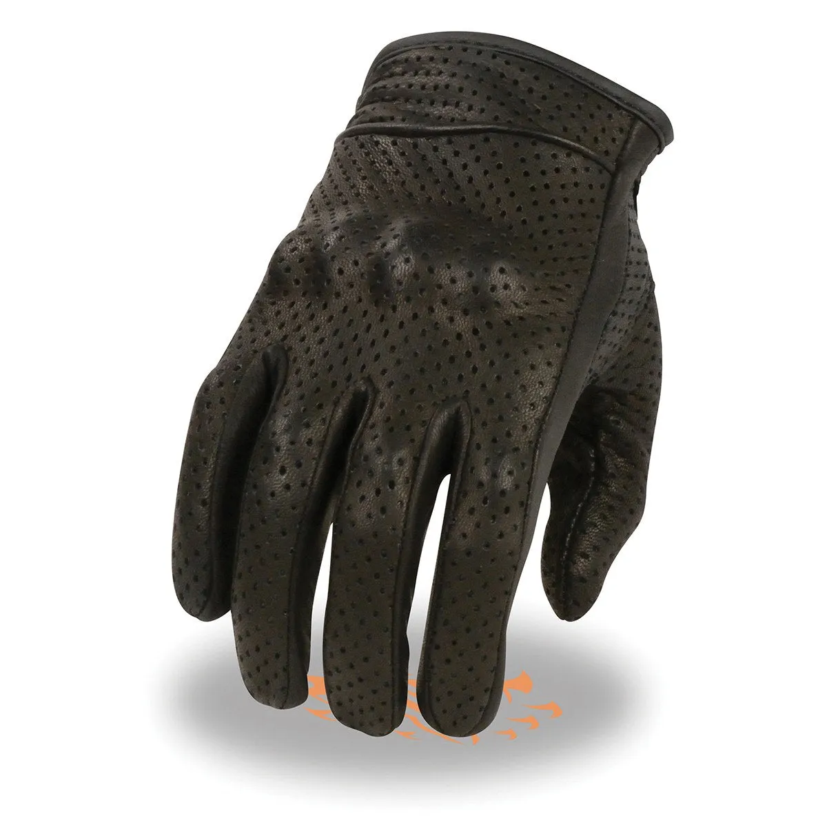 Milwaukee Leather SH810 Men's Black Perforated Leather Gloves with