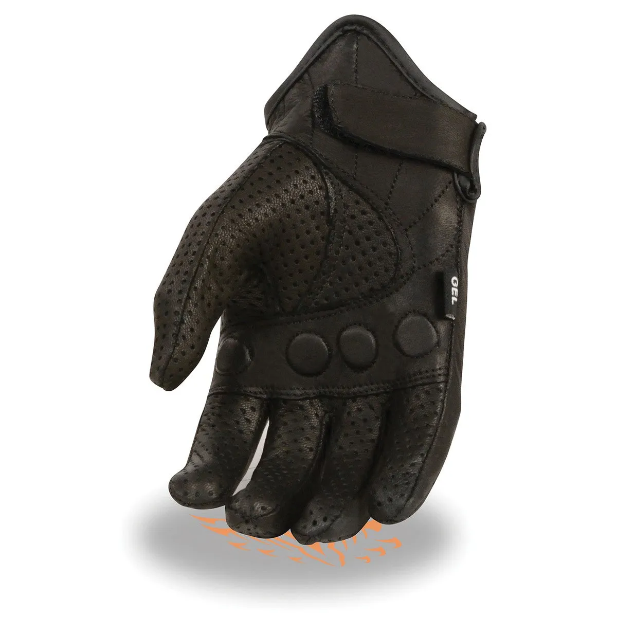 Milwaukee Leather SH810 Men's Black Perforated Leather Gloves with