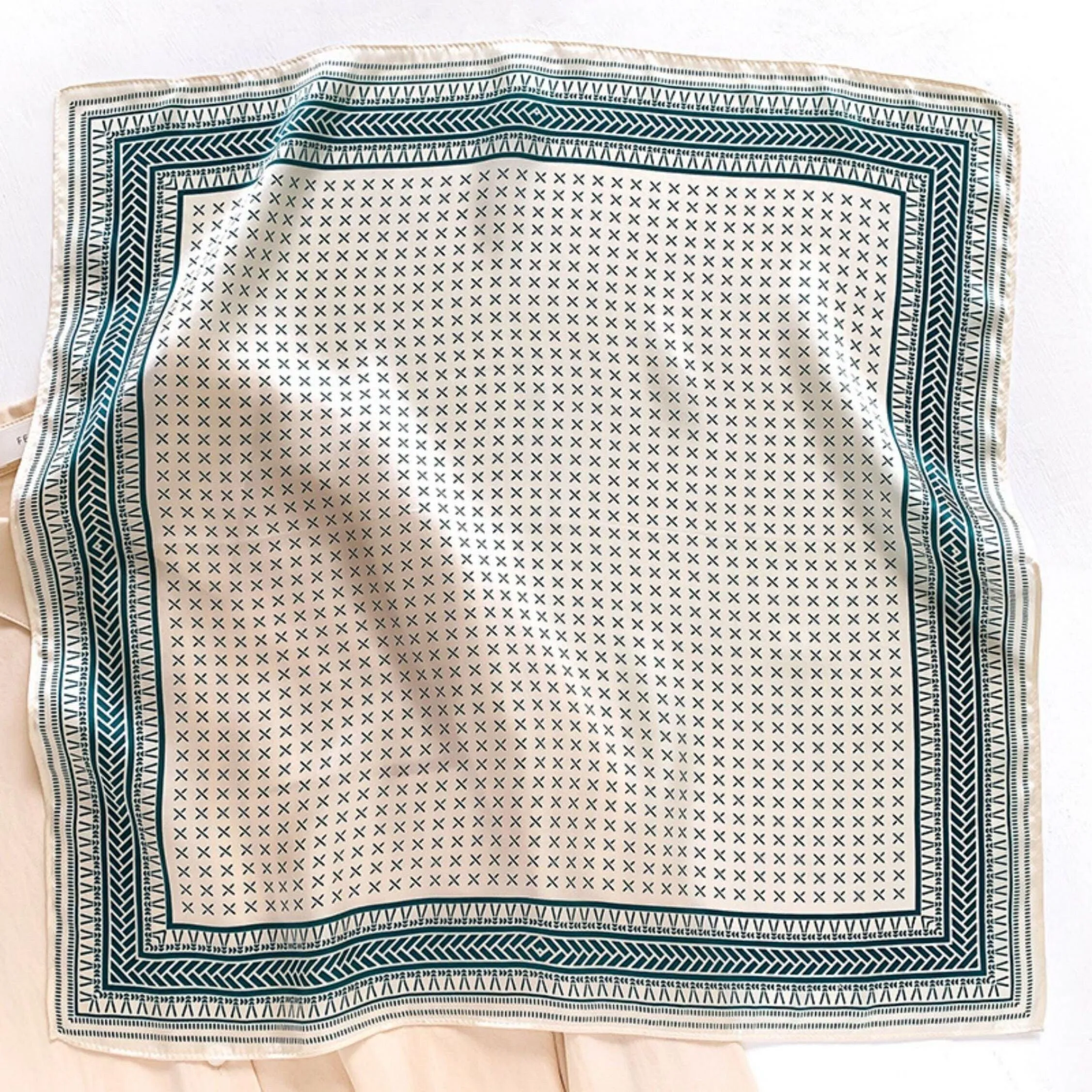 Minimalist Crosshatch 100% mulberry Silk Scarf/Silk head scarf/Silk hair scarf/Silk neck scarf/Mother's Day Gifts/Bag Accessory/Gift for her/For Spring